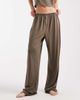 Loungeable Loungeable mix & match super soft jersey boxer straight leg pants in dark taupe-Neutral - 2