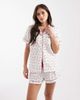 Loungeable Loungeable short sleeve textured shirt and shorts pajama set in cherry print-Multi - 1