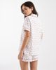 Loungeable Loungeable short sleeve textured shirt and shorts pajama set in cherry print-Multi - 4