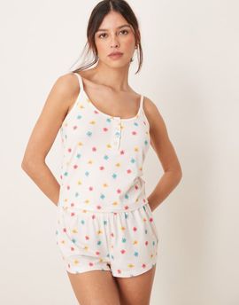 Loungeable Loungeable super soft cami and shorts set in floral print-Multi