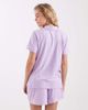 Loungeable Loungeable super soft jersey revere top and shorts set in lilac-Purple - 4