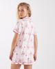 Loungeable Loungeable super soft jersey revere top and shorts set in pink stripe playing card print - 4