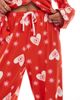 Loungeable Loungeable super soft jersey revere top and wide leg pajama set in red starry eyes print - 2