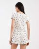 Loungeable Loungeable waffle jersey shorts and T-shirt pajama set in cream polka dot-White - 4