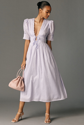 Lovaan - Boehm Short-Sleeve Cotton Midi Dress