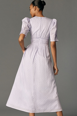 Lovaan - Boehm Short-Sleeve Cotton Midi Dress