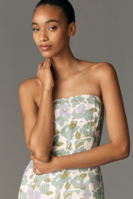 Lovaan - Philippa Strapless A-Line Midi Dress