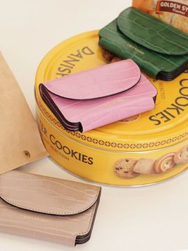 LOVE CHARM Half Moon Croco Wallet_4color