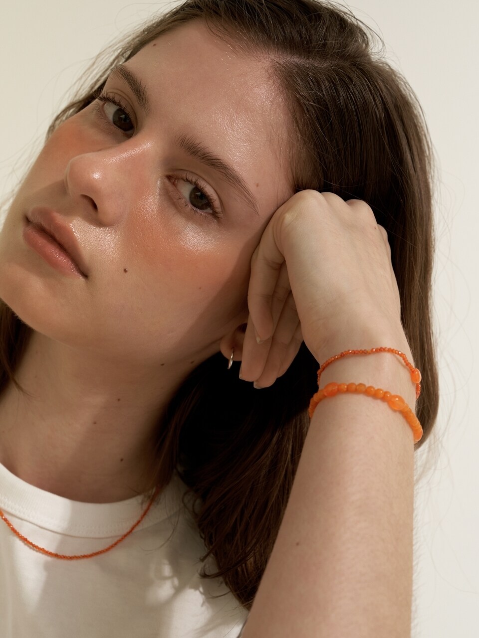 LOVE ME MONSTER [2 SET] Orange Necklace + Bracelet