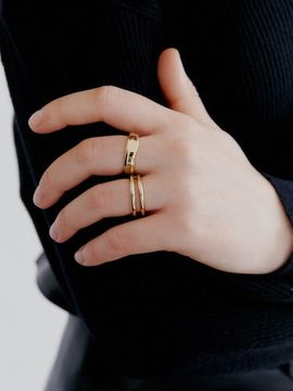 LOVE ME MONSTER [2 SET] Two Bold Line Rings