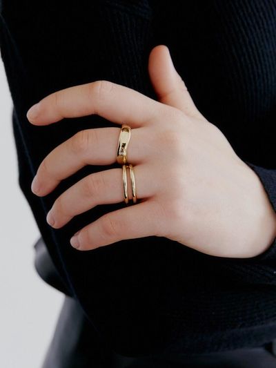 LOVE ME MONSTER [2 SET] Two Bold Line Rings