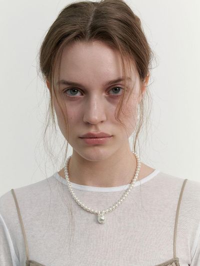 LOVE ME MONSTER Baroque Pearl Charm Bold Necklace