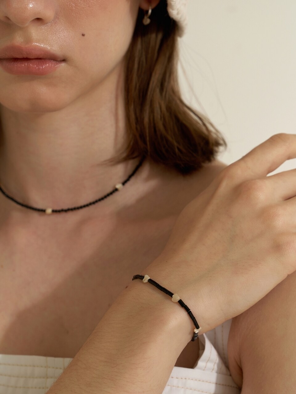 LOVE ME MONSTER Black Onyx Heart Bracelet