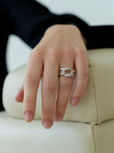 LOVE ME MONSTER Bold Cubic Chain Ring_Silver