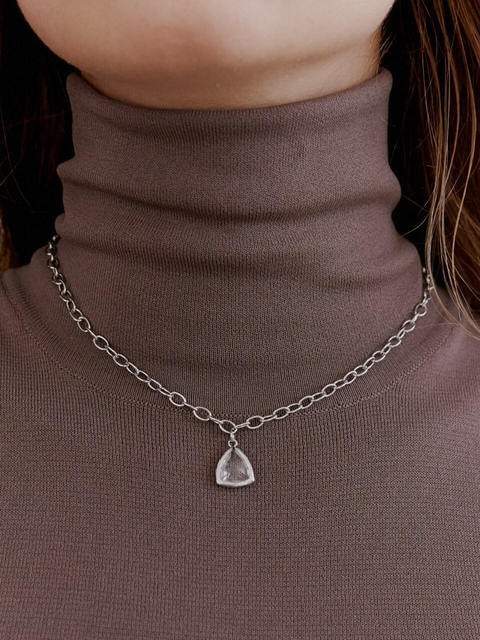 LOVE ME MONSTER Clear Triangle Charm Necklace