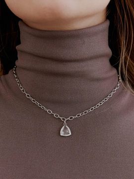 LOVE ME MONSTER Clear Triangle Charm Necklace
