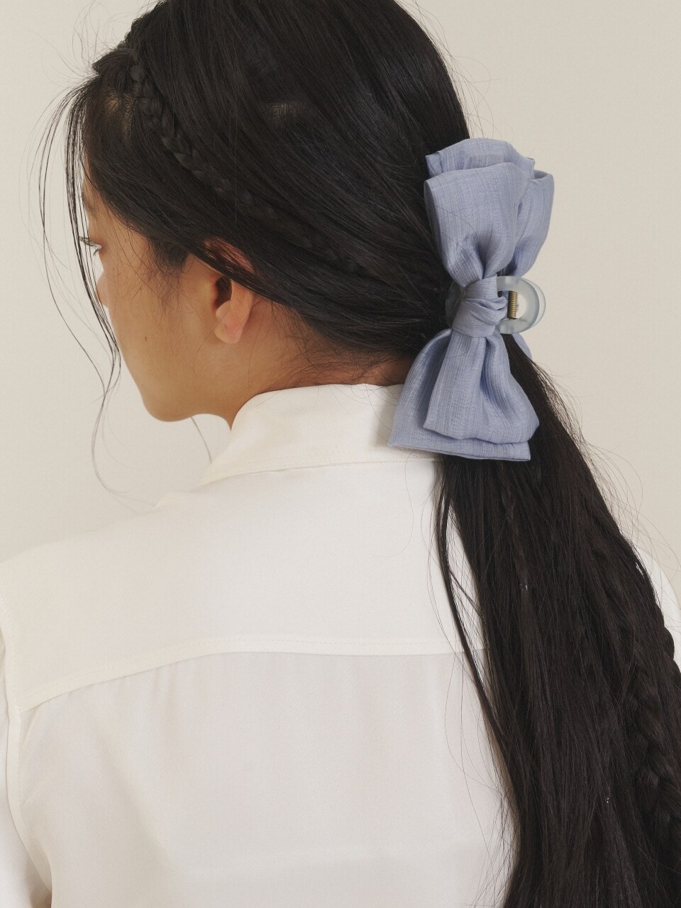 LOVE ME MONSTER Love Ribbon Hair Clip_Blue