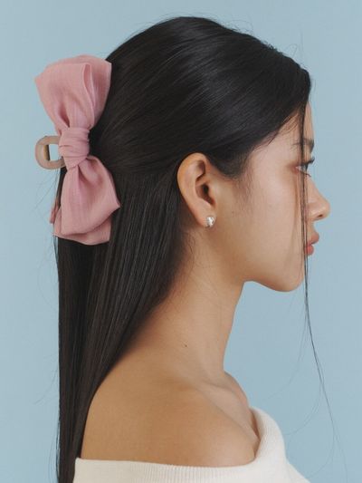 LOVE ME MONSTER Love Ribbon Hair Clip_Pink