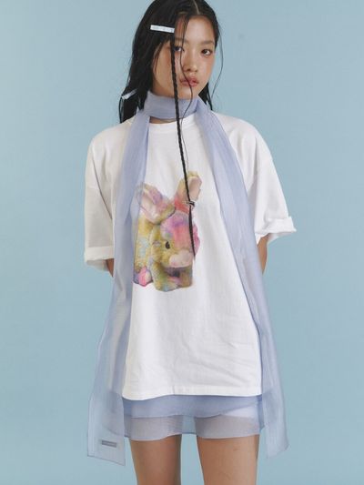 LOVE ME MONSTER Love Sheer Long Scarf_Blue