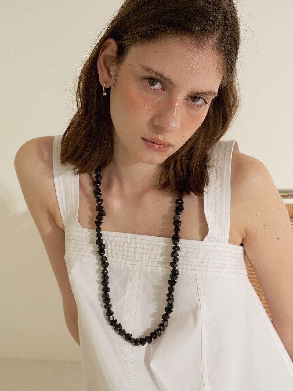 LOVE ME MONSTER Natural Wood Necklace