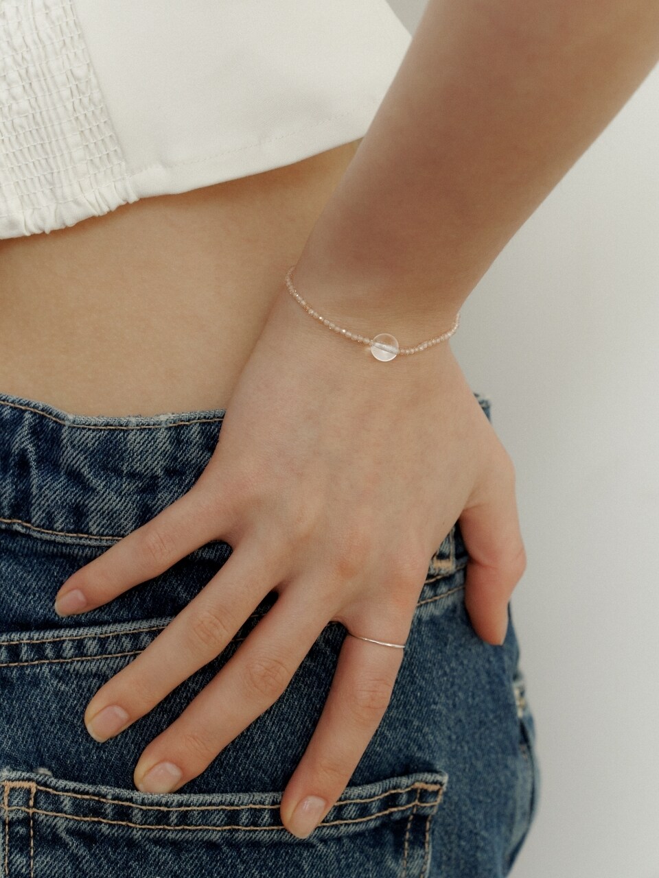 LOVE ME MONSTER Nude Dia Crystal Bracelet