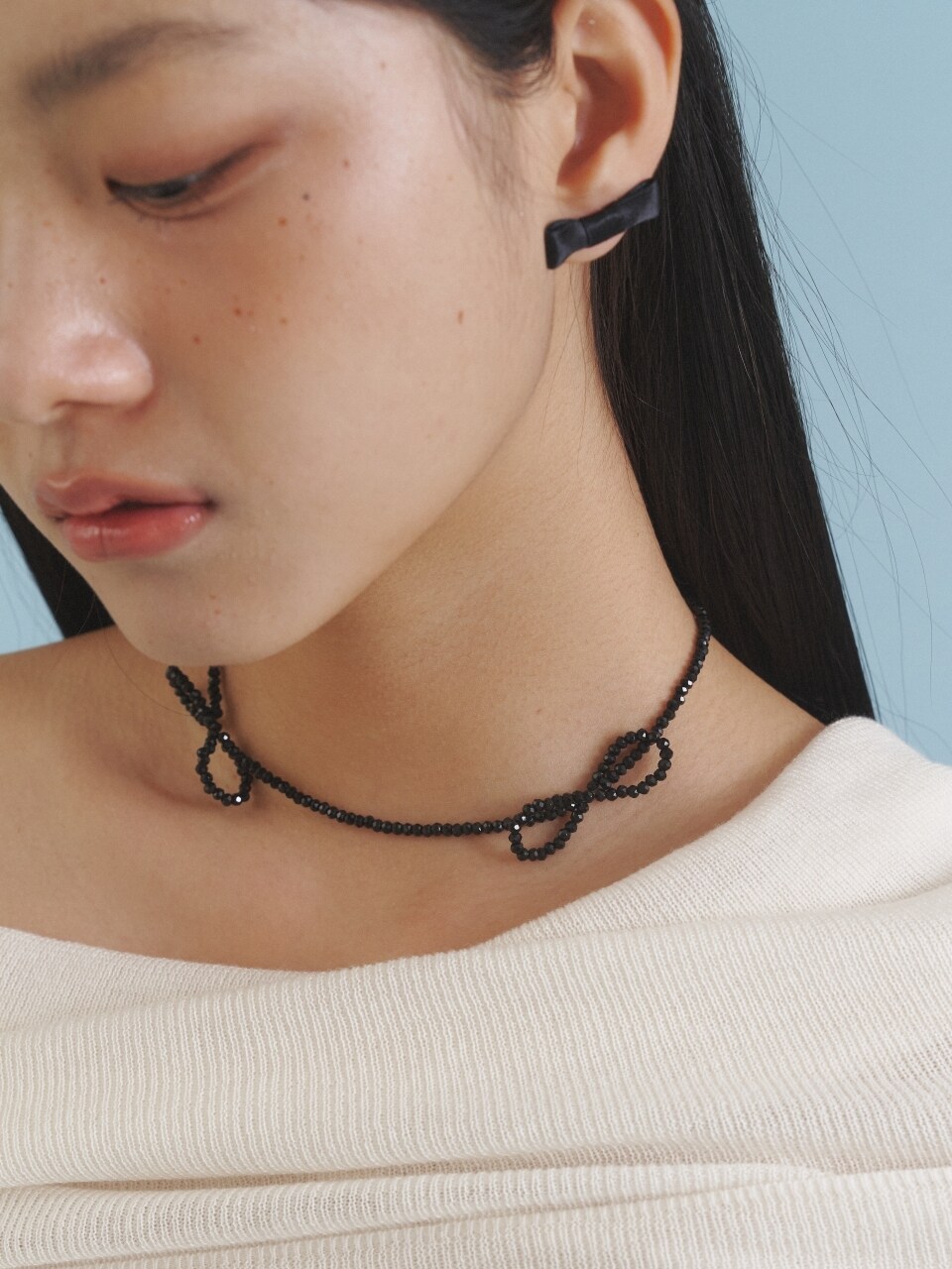 LOVE ME MONSTER OO Love Ribbon Beads Necklace
