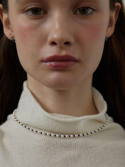 LOVE ME MONSTER Pearl & Onyx Mix Necklace (L244MNK010)