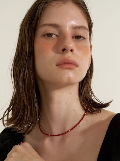LOVE ME MONSTER Raspberry Necklace