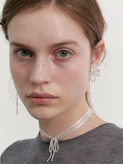 LOVE ME MONSTER Shining Beads Ribbon Choker