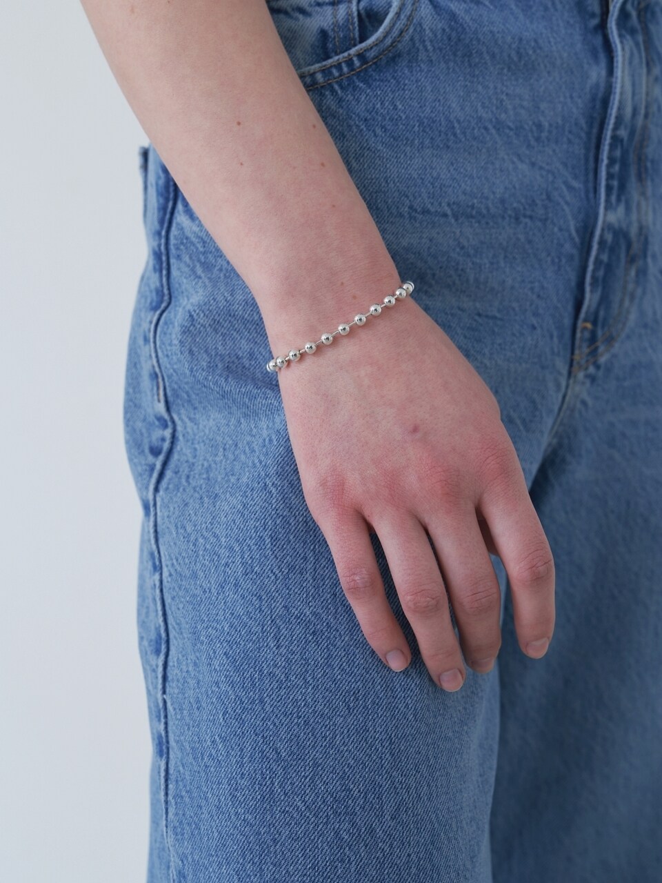LOVE ME MONSTER [Silver] Bold Ball Chain Bracelet