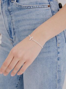 LOVE ME MONSTER Silver Bold Toggle Bracelet