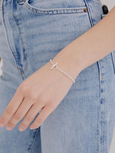 LOVE ME MONSTER Silver Bold Toggle Bracelet