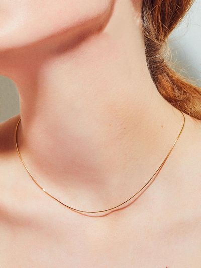 LOVE ME MONSTER [Silver] Flat Silver Chain Necklace