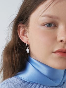 LOVE ME MONSTER [Silver] Pearl Ring Earrings