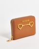 Love Moschino Love Moschino heart bit zip around wallet in tan brown - 1