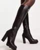 Love Moschino Love Moschino high heeled knee boots in black - 1