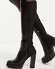 Love Moschino Love Moschino high heeled knee boots in black - 2