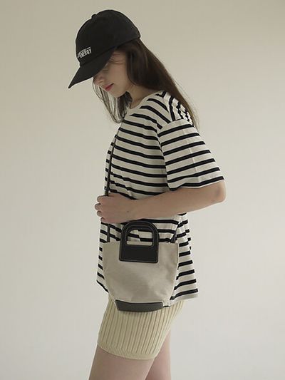 love slow stay [Exclusive]Handle Canvas Mini Bag_2color