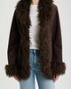 Love Token Love Token Natalia Faux Suede Coat with Faux Fur Trim - 1