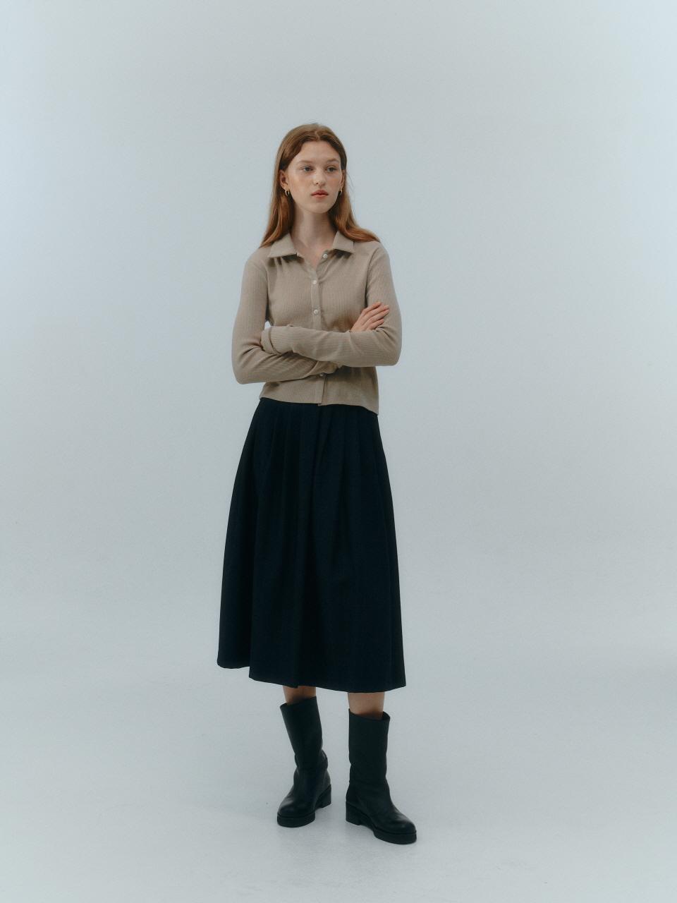 LOVE US U Checkered Maxi Skirt (Charcoal)