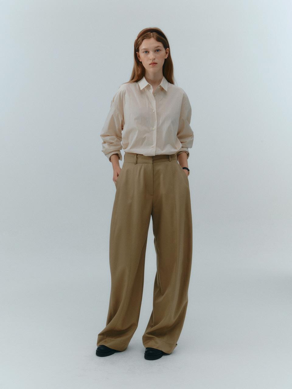 LOVE US U Lace Cotton Shirt (Beige)