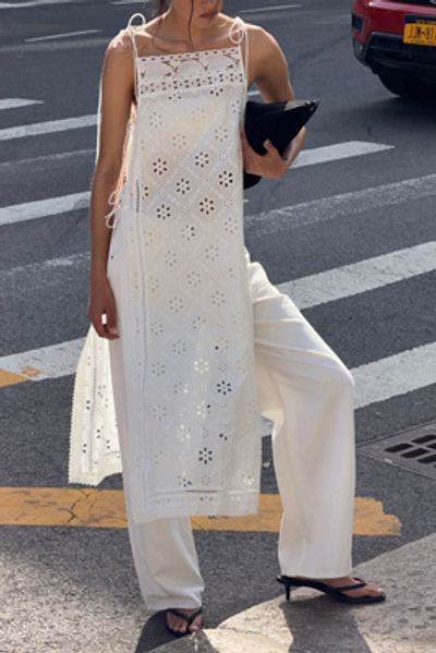 Love Wednesday Cotton Eyelet Flyaway Tunic Top