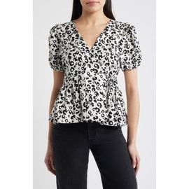 Loveappella Loveappella Animal Print Wrap Top