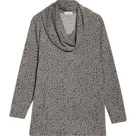 Loveappella Loveappella Animal Spot Hacci Knit Cowl Neck Tunic