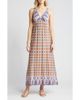 Loveappella Loveappella Border Print Sleeveless Jersey Maxi Dress - 1