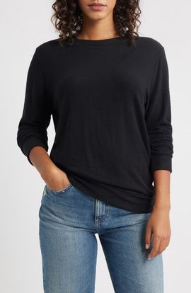 Loveappella Loveappella Brushed Jersey Crewneck Top