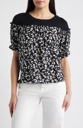 Loveappella Loveappella Contrast Yoke Top