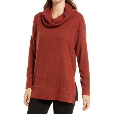 Loveappella Loveappella Cowl Neck Long Sleeve Top