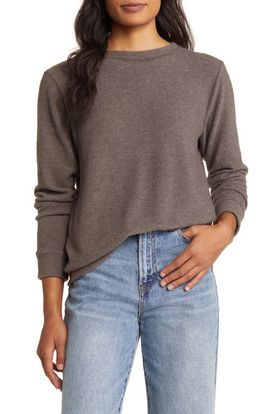 Loveappella Loveappella Cozy Crewneck Long Sleeve Top