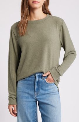 Loveappella Loveappella Crewneck Brushed Jersey Top